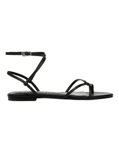 Ellina Sandals in Black Leather
