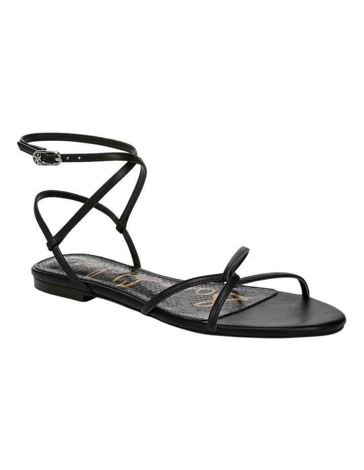 Ellina Sandals in Black Leather image 2