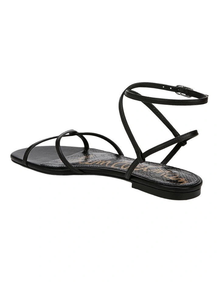 Ellina Sandals in Black Leather image 3
