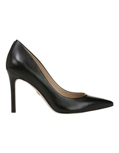 Hazel Heeled Shoes in Black Leather