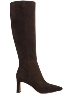 Sylvia Boots in Chocolate Brown Suede