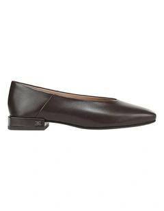 Kasey Flat Shoes in Cafe Noir Leather