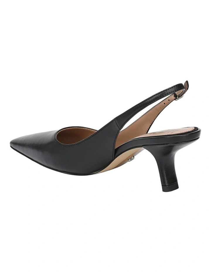 Bianka Sling Heeled Shoes in Black Leather image 3