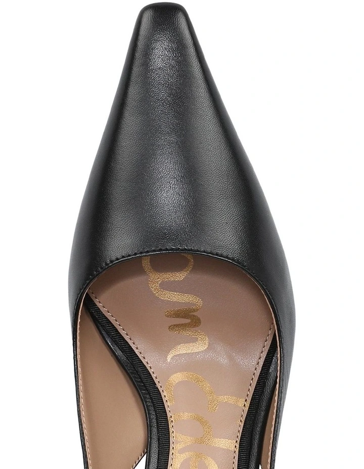Bianka Sling Heeled Shoes in Black Leather image 4