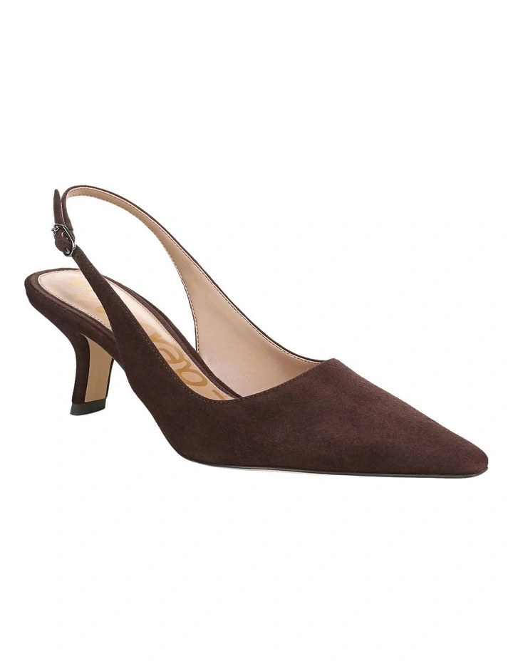 Bianka Sling Heeled Shoes in Cafe Noir Suede image 2