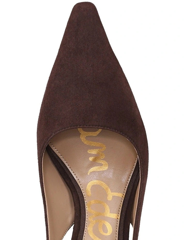 Bianka Sling Heeled Shoes in Cafe Noir Suede image 4