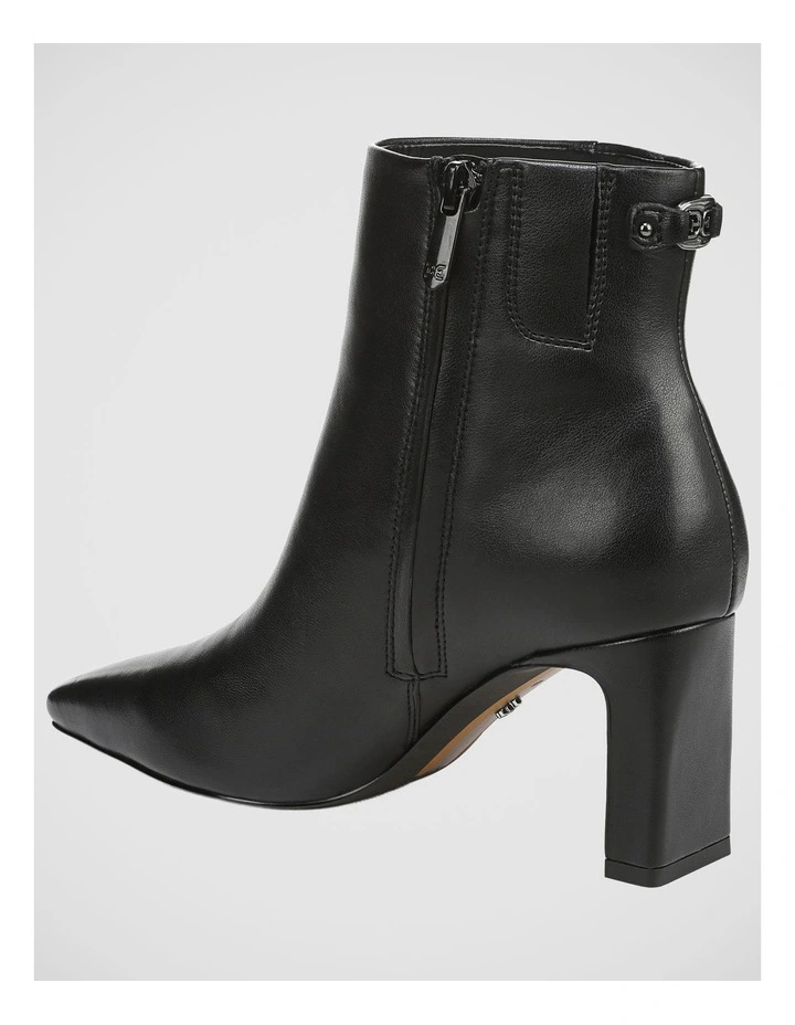Saige Ankle Boots in Black Leather image 3