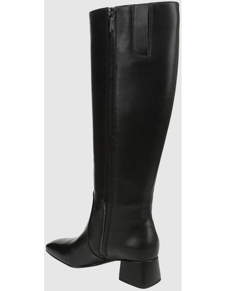 Porter Knee Boot in Black Leather image 3