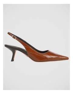 Bianka Sling Pump in French Cognac Leather