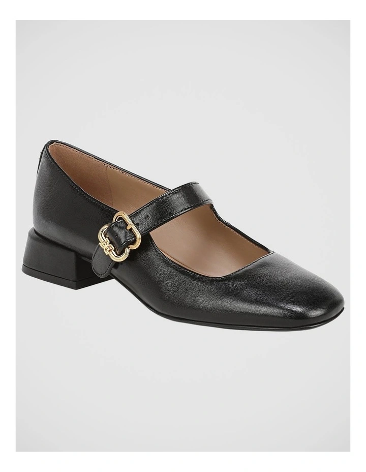 Betsey Flat Shoes in Black Leather image 2