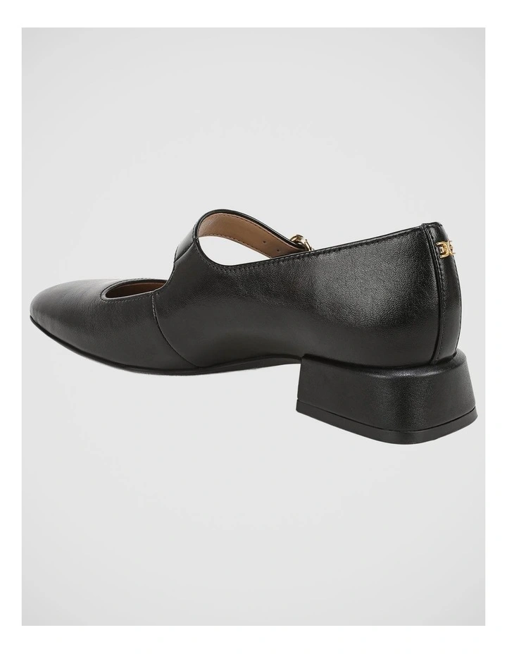 Betsey Flat Shoes in Black Leather image 3