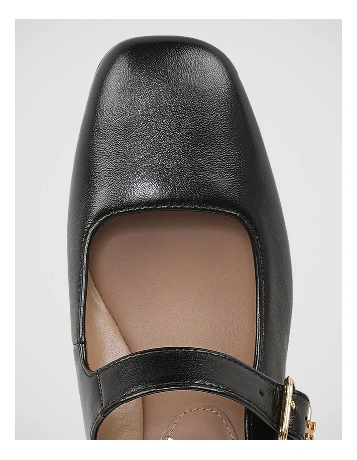 Betsey Flat Shoes in Black Leather image 4