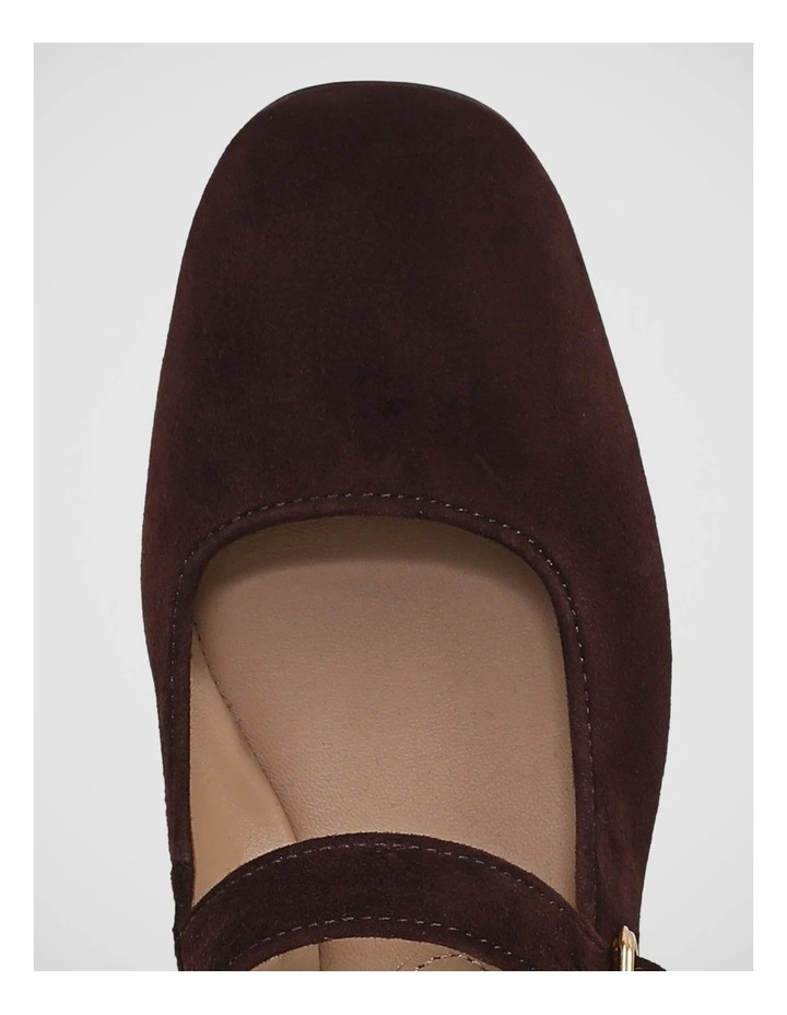 Betsey Flat Shoes in Cafe Noir Suede Leather image 4