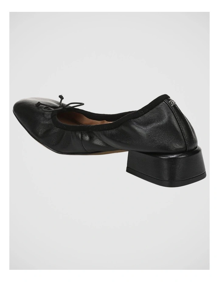 Belle Flat Shoes in Black Glove Leather image 3