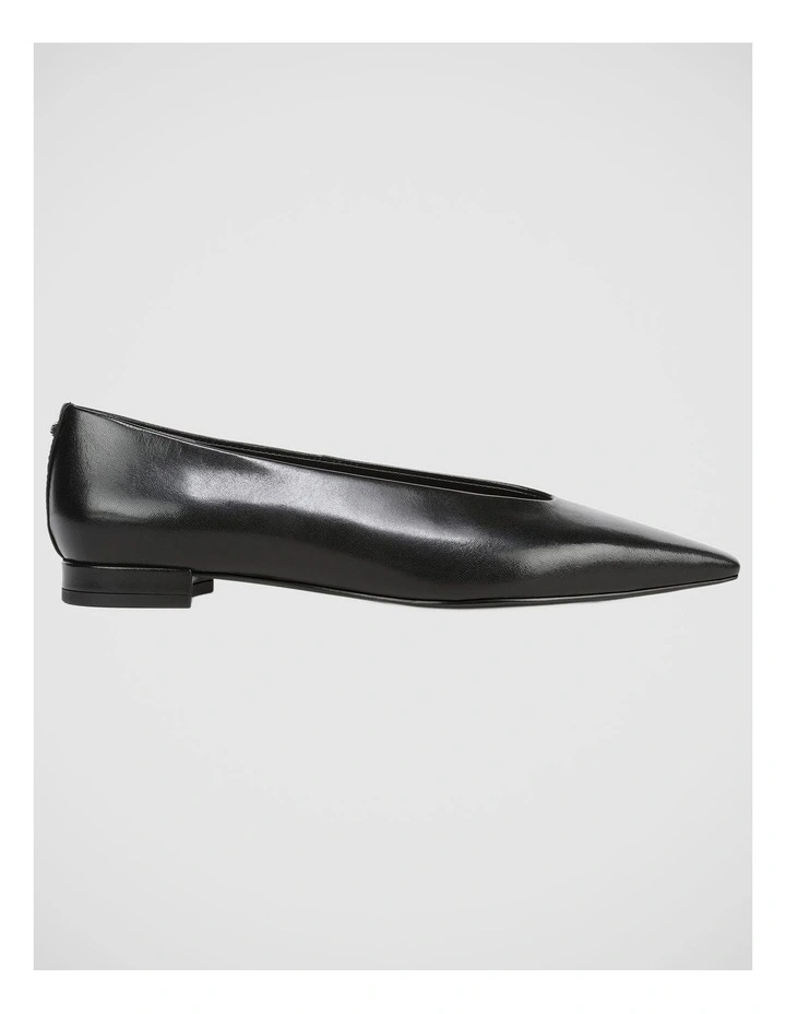 Emory Flat Shoes in Black Leather image 1