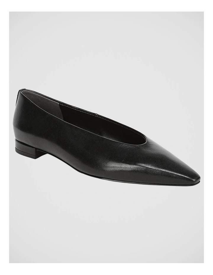 Emory Flat Shoes in Black Leather image 2