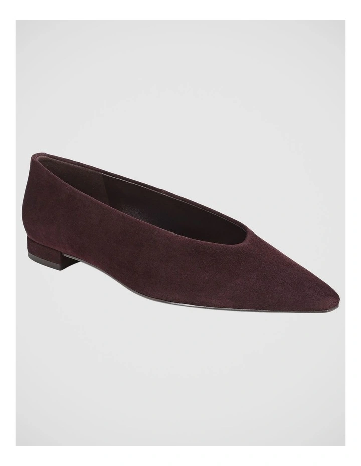 Emory Flat Shoes in Cafe Noir Suede Leather image 2