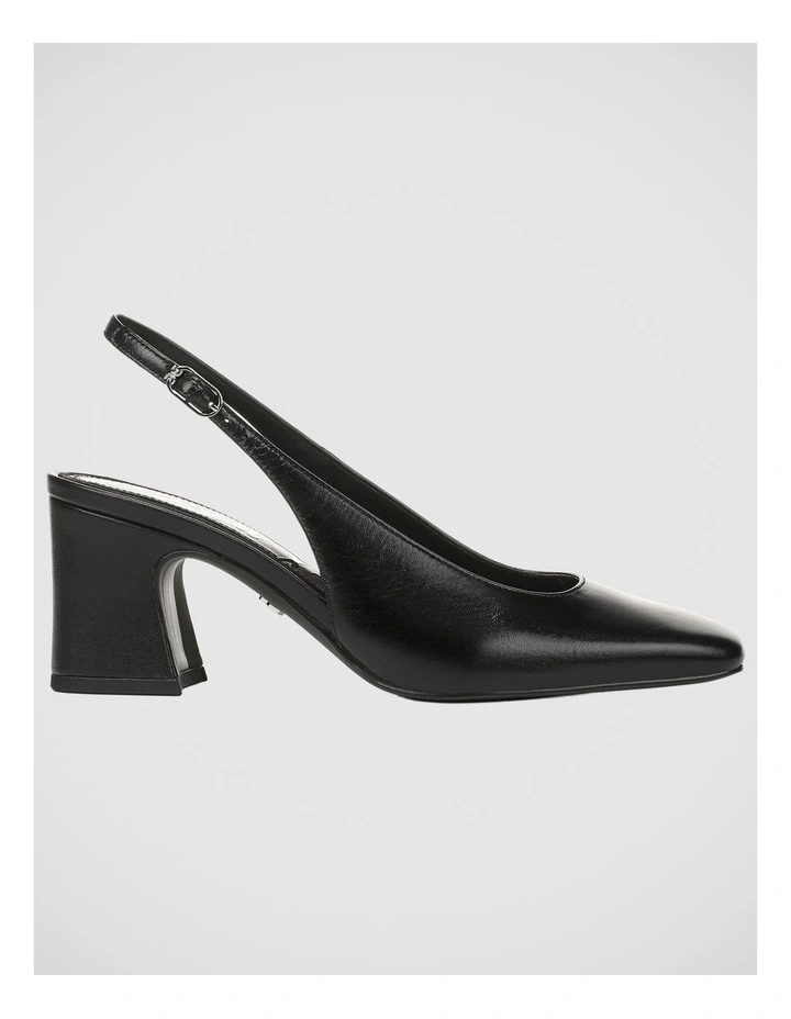 Lucille Sling Back Pump In Black Leather image 1