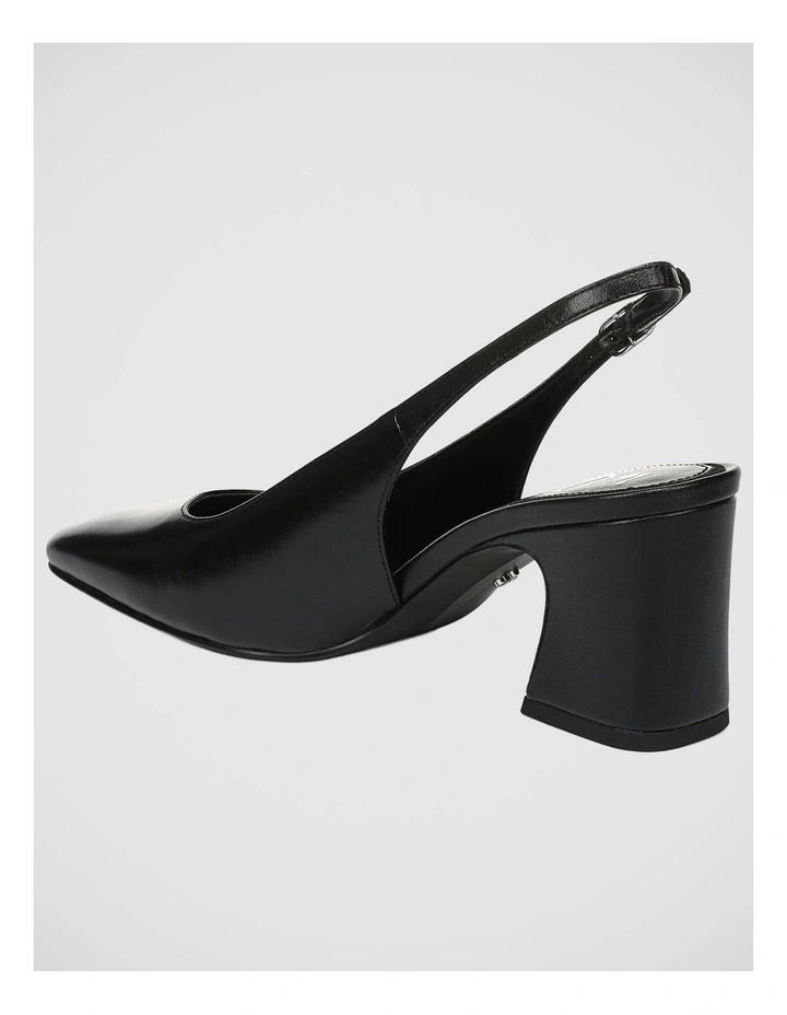 Lucille Sling Back Pump In Black Leather image 3