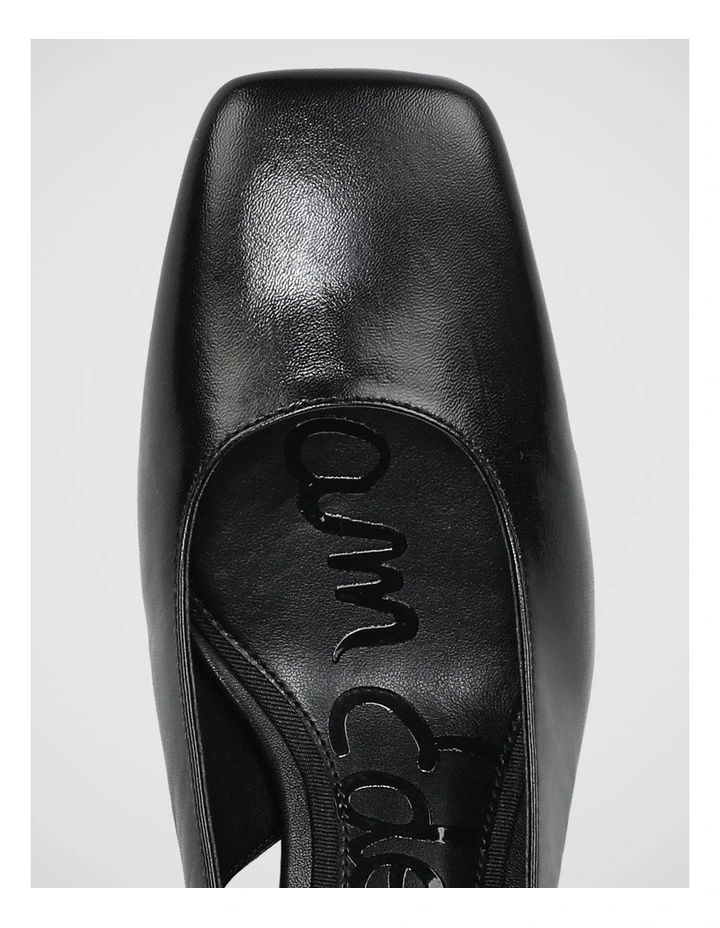 Lucille Sling Back Pump In Black Leather image 4