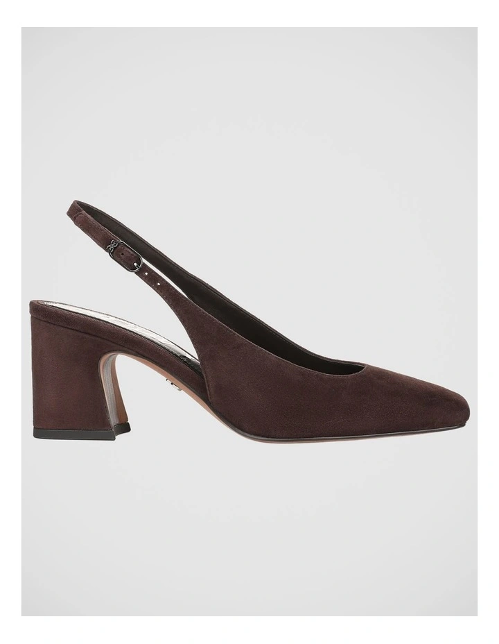 Lucille Sling Back Pump In Cafe Noir Suede Leather image 1