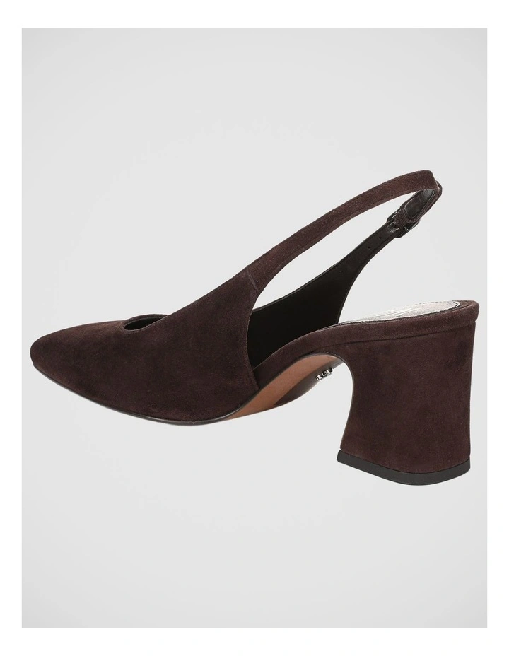 Lucille Sling Back Pump In Cafe Noir Suede Leather image 3