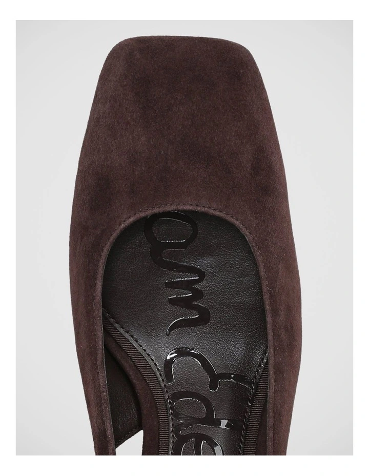 Lucille Sling Back Pump In Cafe Noir Suede Leather image 4