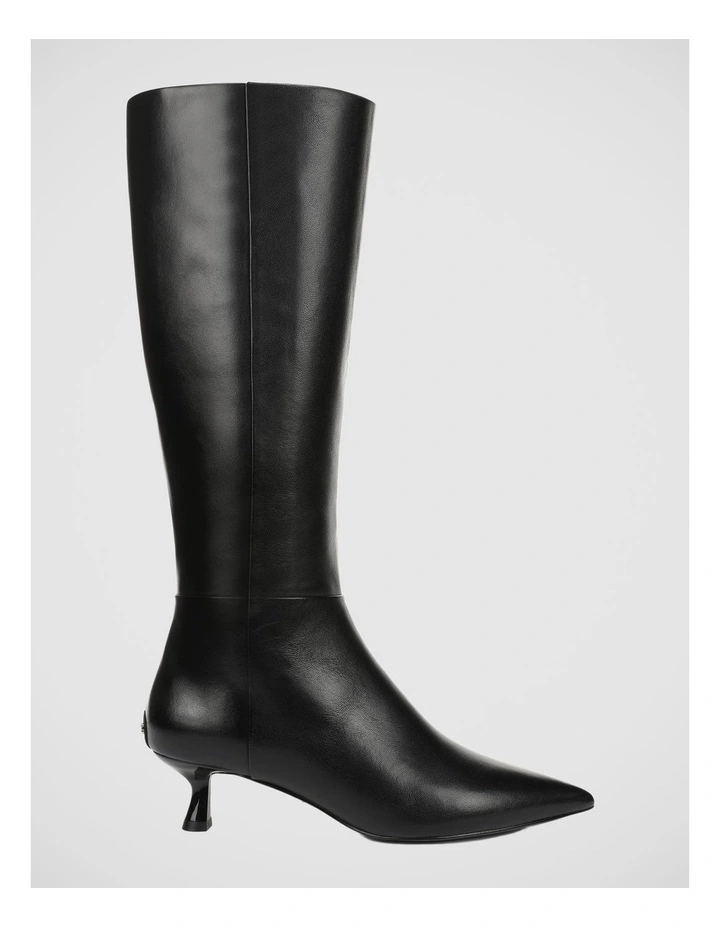 Renee Knee High Boots in Black Leather image 1