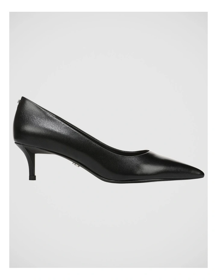Summer Point Toe Pump in Black Leather image 1