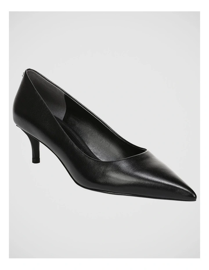 Summer Point Toe Pump in Black Leather image 2