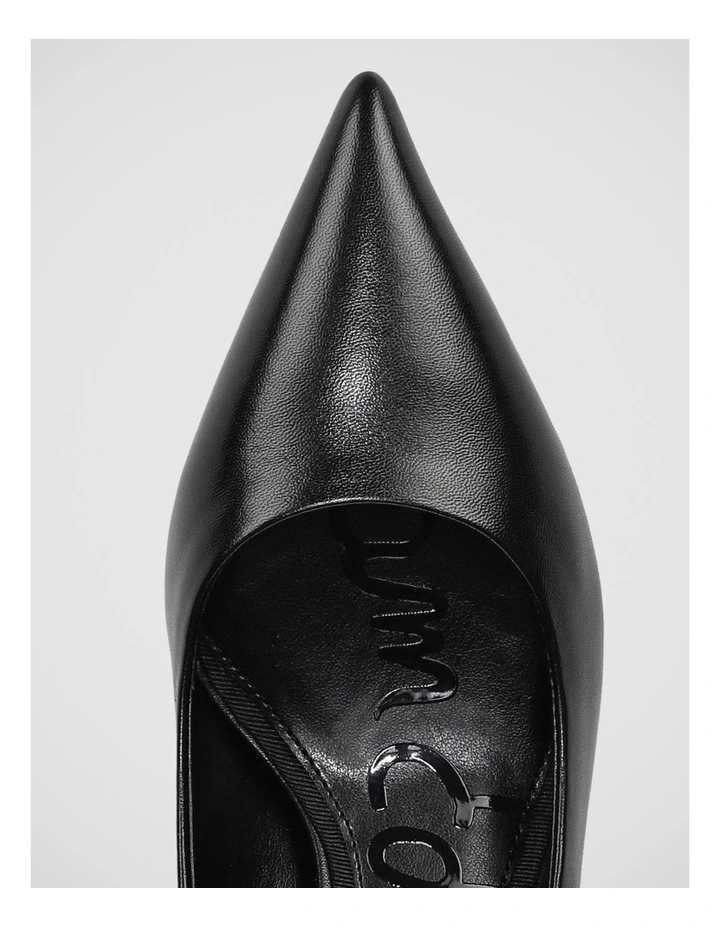 Summer Point Toe Pump in Black Leather image 4