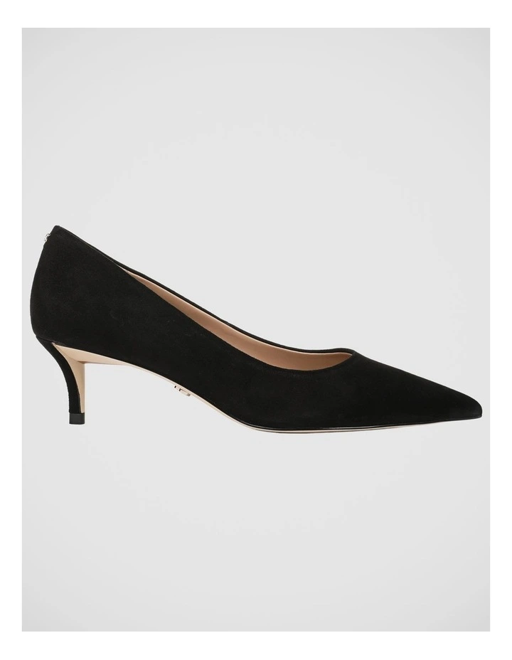 Summer Point Toe Pump in Black Suede Leather image 1