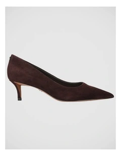 Summer Point Toe Pump in Cafe Noir Suede Leather