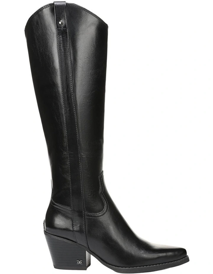 Wyatt Knee High Boots in Black Leather image 1