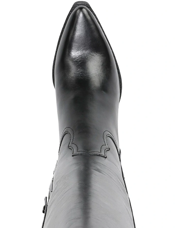Wyatt Knee High Boots in Black Leather image 4