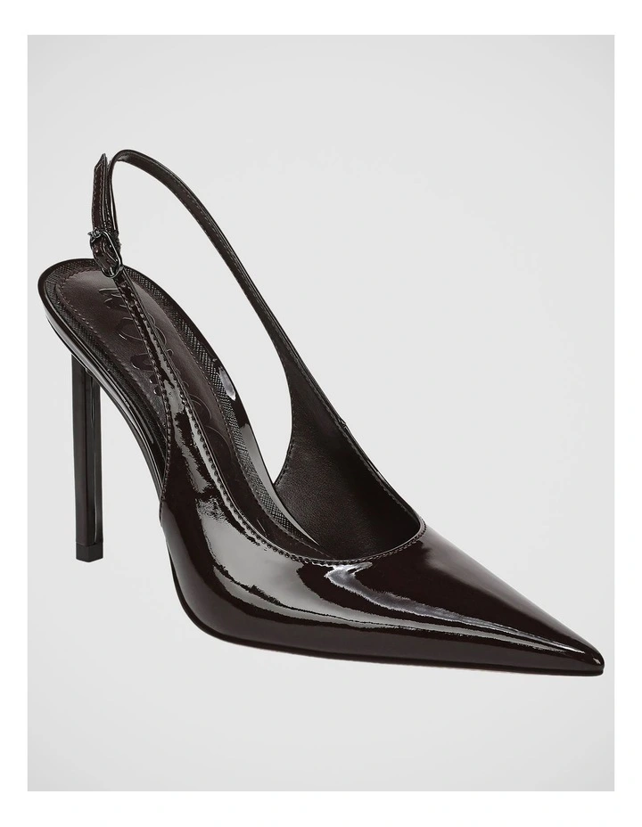 Tegan Sling Back Pump in Rich Chocolate Patent Leather image 2