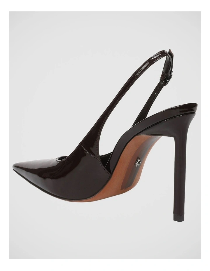 Tegan Sling Back Pump in Rich Chocolate Patent Leather image 3