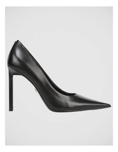 Talula Stiletto Pump in Black Leather