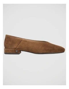 Kasey Flat Shoes in Warm Nutmeg Suede