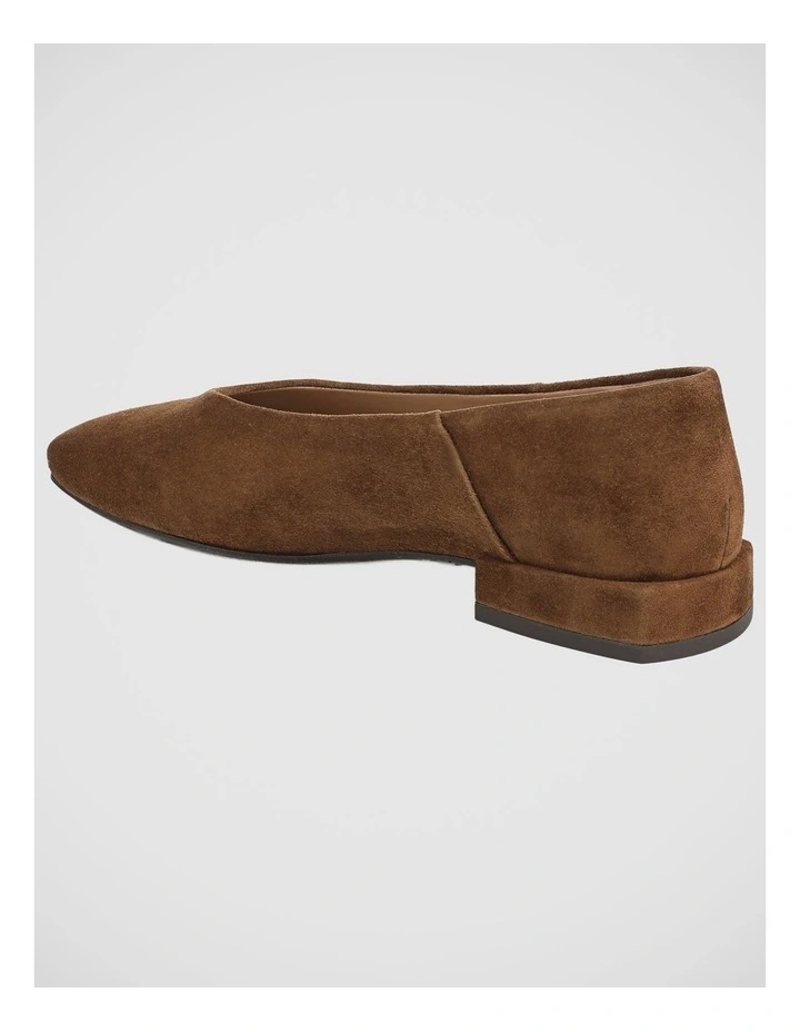 Kasey Flat Shoes in Warm Nutmeg Suede image 3