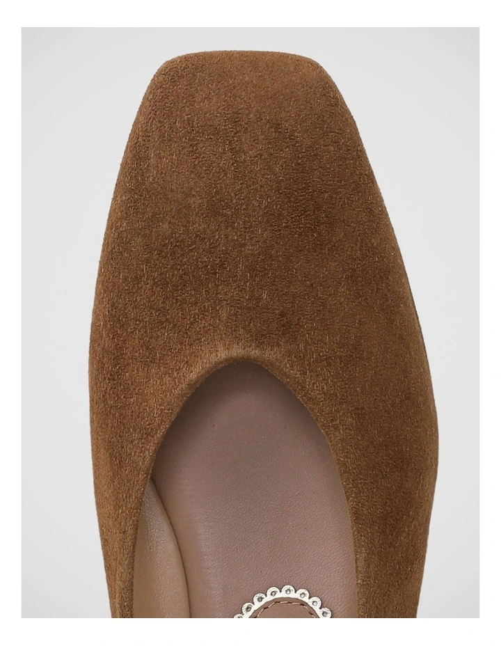 Kasey Flat Shoes in Warm Nutmeg Suede image 4