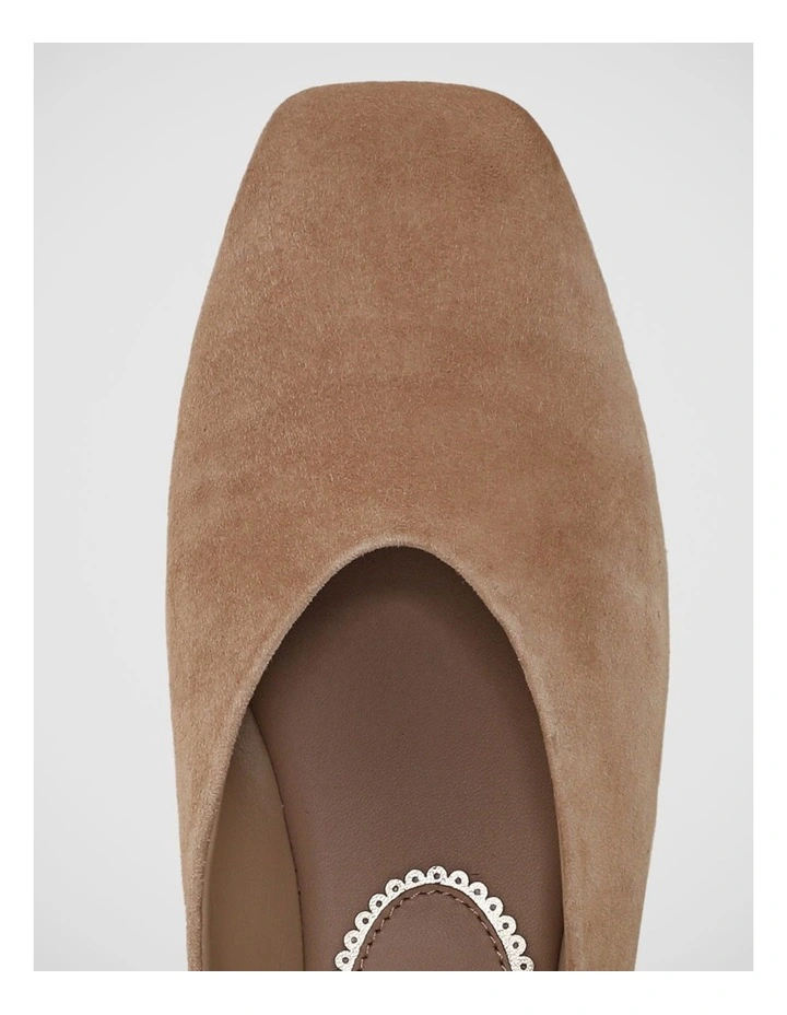 Kasey Flat Shoes in Warm Nutmeg Suede image 4