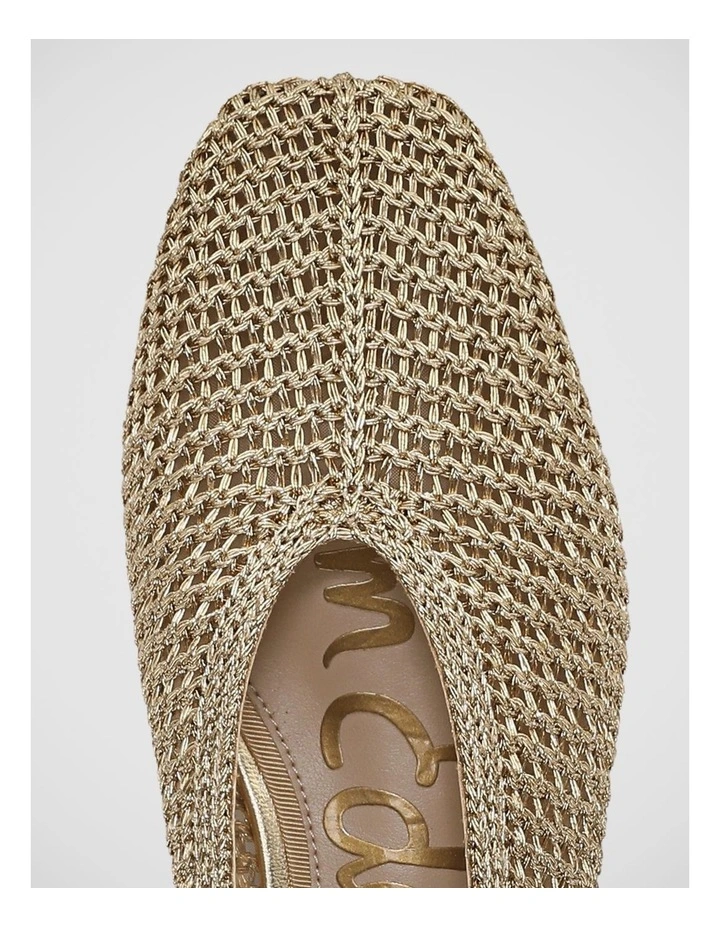 Kasey Flat Shoes in Amber Gold Knit image 4