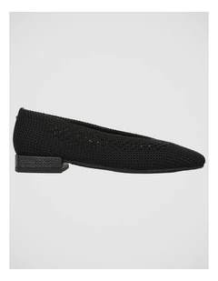 Kasey Flat Shoes in Black Knit