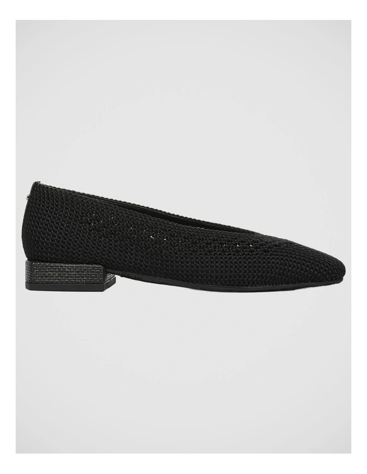 Kasey Flat Shoes in Black Knit image 1