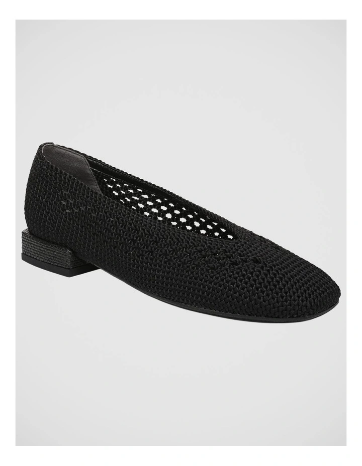 Kasey Flat Shoes in Black Knit image 2