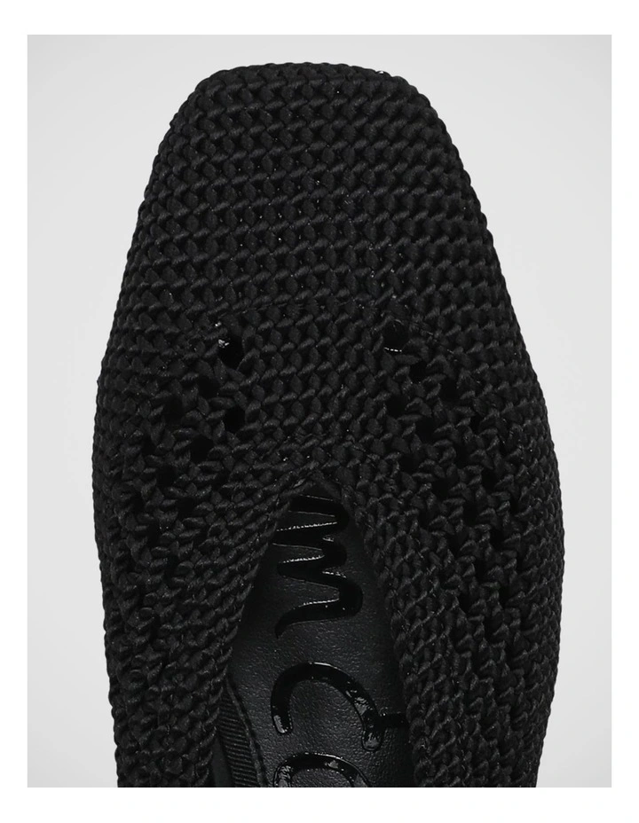 Kasey Flat Shoes in Black Knit image 4