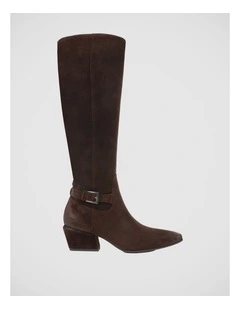 Haisley Knee Boots in Espresso Bean Suede