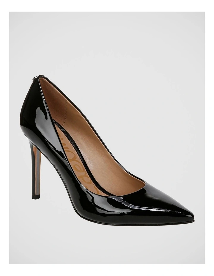 Hazel Stiletto Heeled Pump in Black Patent / Leather image 2