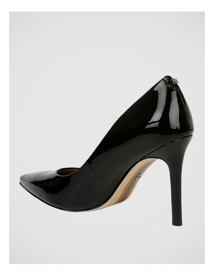 Hazel Stiletto Heeled Pump in Black Patent / Leather image 3
